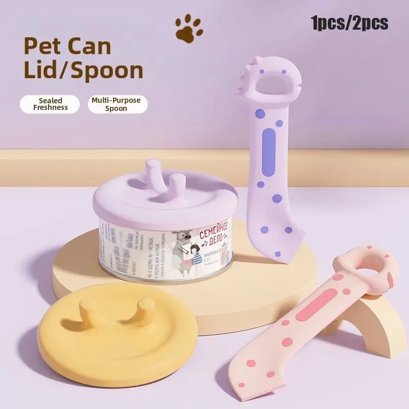 Pet Cat Food Scoop Set, Multi-Functional Can Opener, Wet Food Feeder, Cat Can Opener Spoon Kit, // Colors