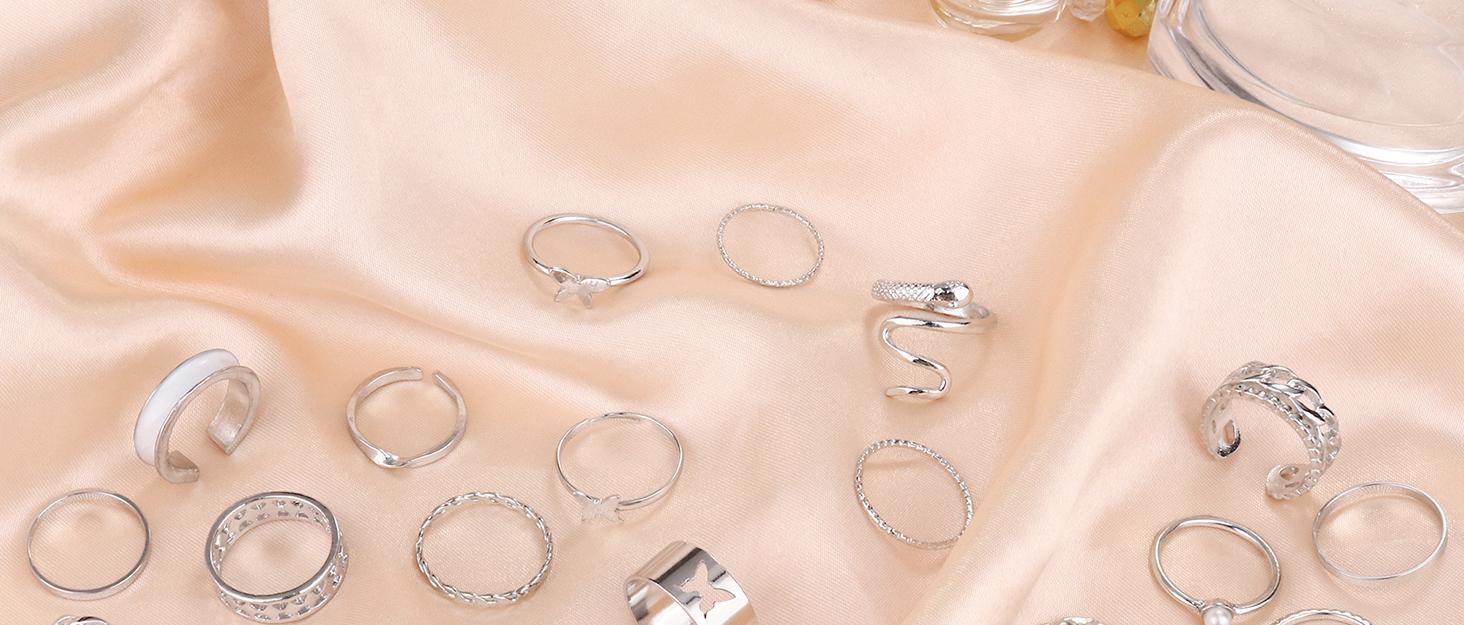 LOYALLOOK 65counts Bohemian Knuckle Ring Midi Ring Set Hollow Silver Gold Vintage Stackable Rings Fashion Finger Knuckle Midi Rings for Women Alloy LOYALLOOK 65counts Bohemian Knuckle Ring Midi Ring Set Hollow Silver Gold Vintage Stackable Rings Fashion Finger Knuckle Midi Rings for Women Alloy