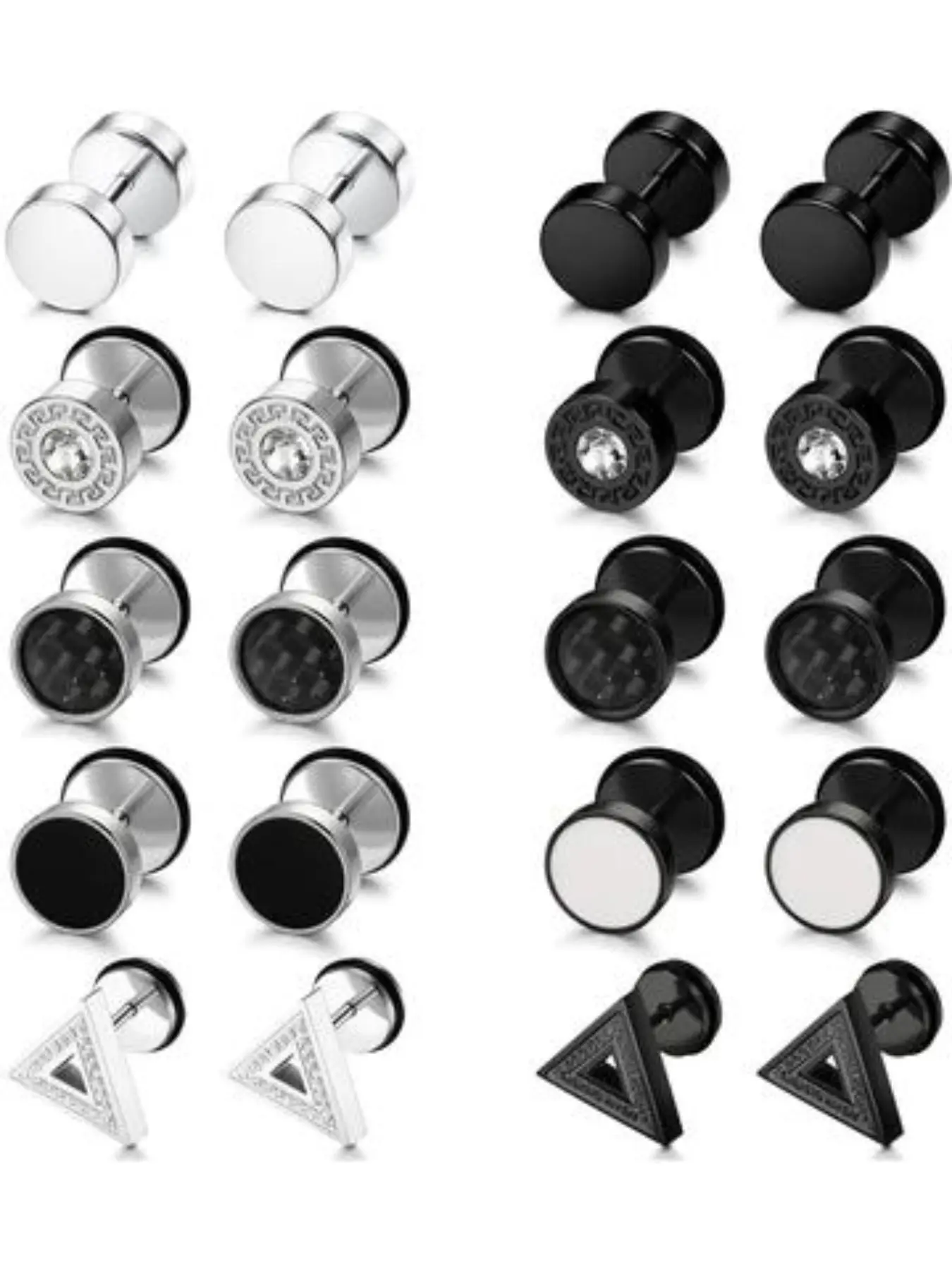 12 Pairs Earrings, Gothic Hip Hop Vampire Halloween Party, Y2K Punk Cross Dangle Hoop Earrings, Ear Hoops, Stainless Steel Hypoallergenic, Earring Set