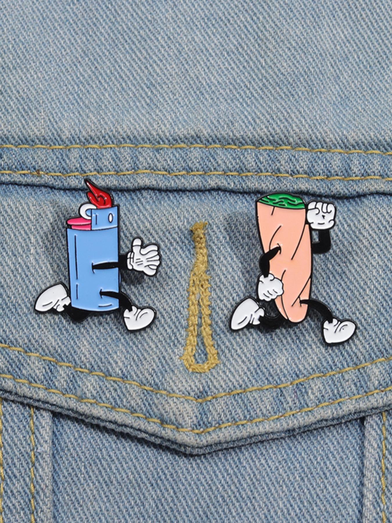Cartoon Lighter & Cigar Design Brooch, Cute Brooch for Men & Women, Fashion Accessories Suitable for Backpacks, Jeans, Scarves, Hats Decoration