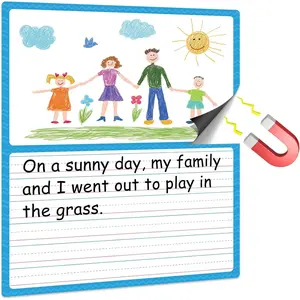 Jumbo Magnetic Draw & Write Paper 21.5x17in Dry Erase Handwriting Lined Paper for Classroom Whiteboard Accessories Writing Chart Page Giant Magnet Notebook Poster Graduation Supplies Teacher Must Have