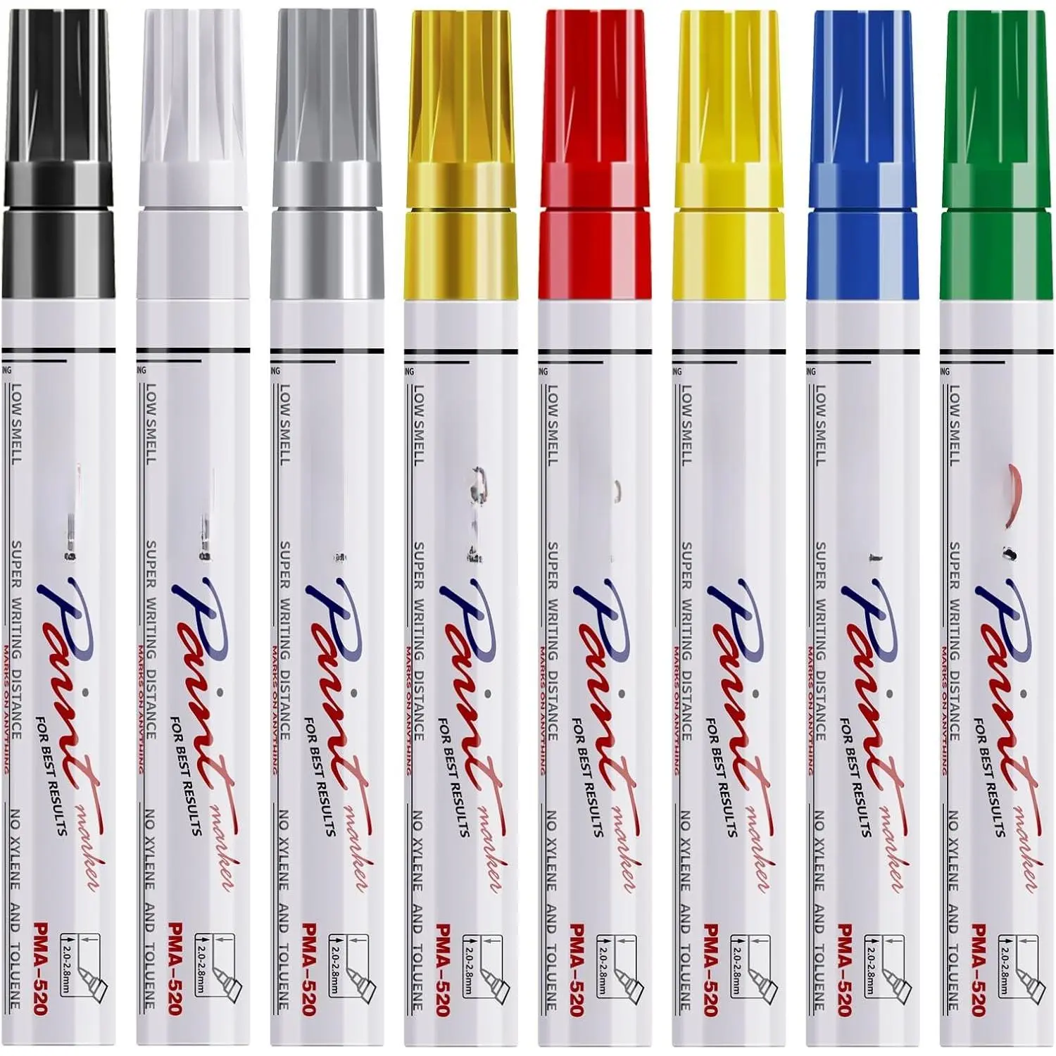 8 Colors  Pens, Oil Based Permanent  Markers Medium Tip | , Quick Dry, Fade Resistant,  Colors Marker Pen for Metal, , Rock, Rubber, Plastic, Glass, Canvas