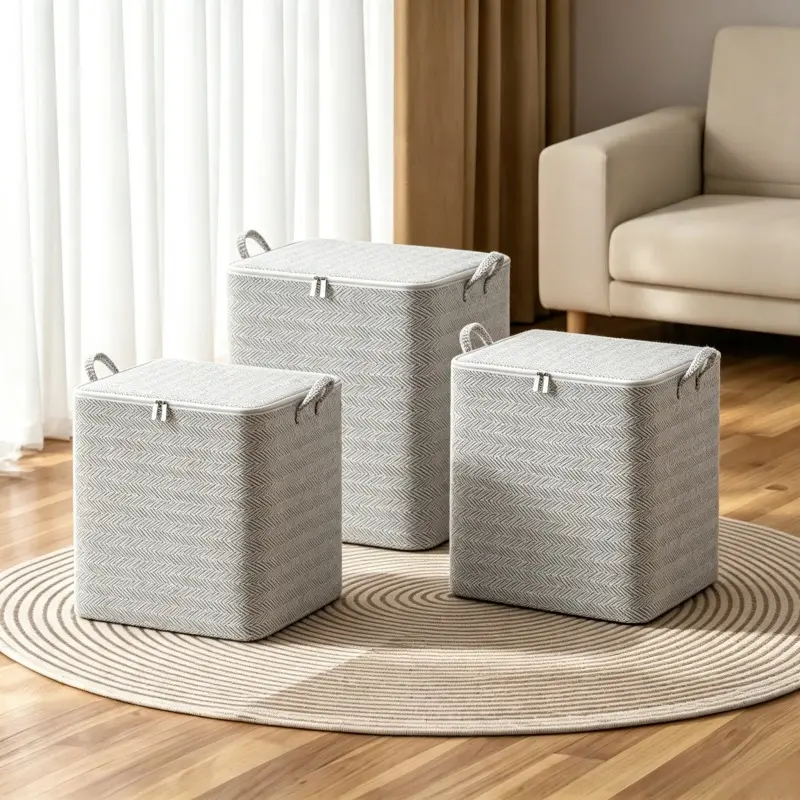 2pcs Extra Large Clothes Storage Bags, Portable and Foldable Blanket Storage Bags, Closet Organizers Storage Containers with Durable Handles for Clothing, Blanket, Comforter, Extra Large Storage Bags, Under-Bed Storage Bags