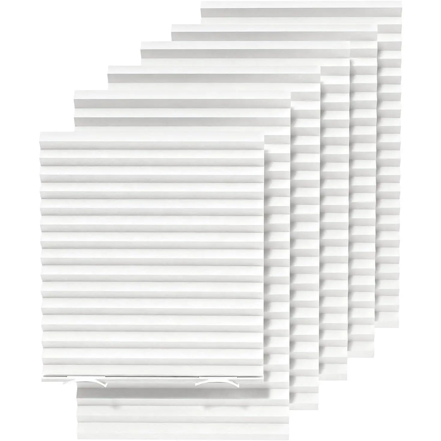 Touri 6 Pcs Temporary Blinds for Indoor Window, Light Filtering 36 X 72 in | Easy to Cut And Install, Paper Shade, Black Out Window Cover, White, with 12 Clips