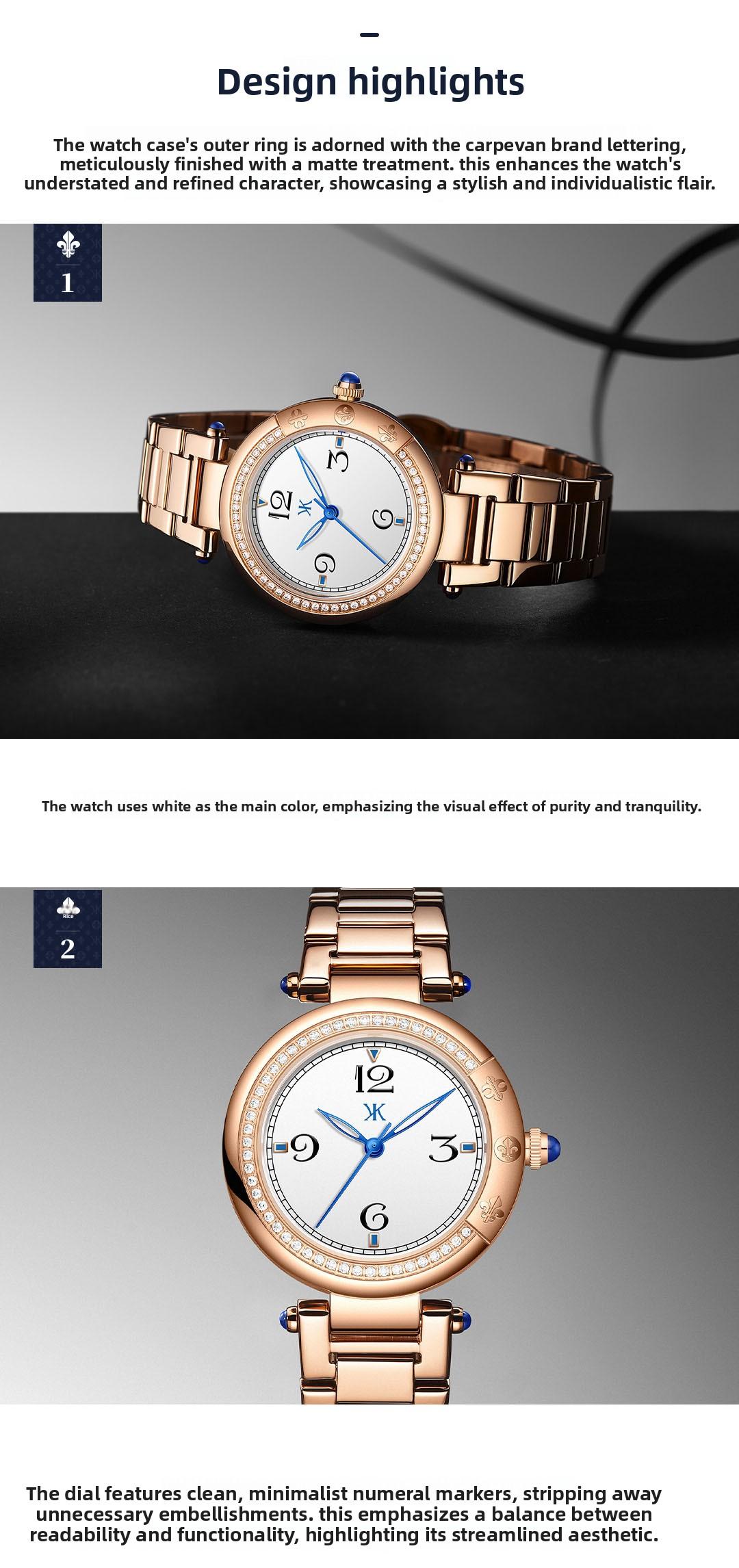 Women's Elegant Round Dial Quartz Watch, Fashionable Wristwatch for Women & Girls, Trendy All-match & Exquisite Watch for Birthday Gift Includes premium gift box vintage