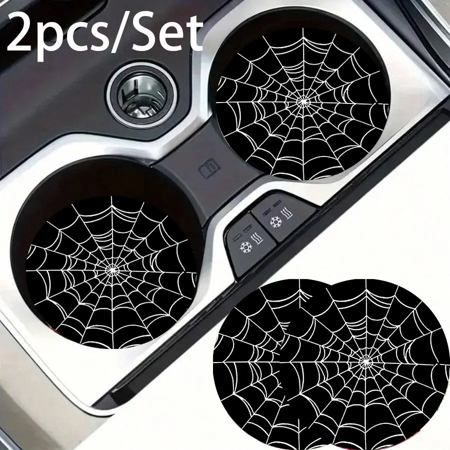 Universal Round Silicone Car Cup Coasters, Non-Slip Heat-Insulating Drink Mats for Auto Cup Holder Interior Accessories