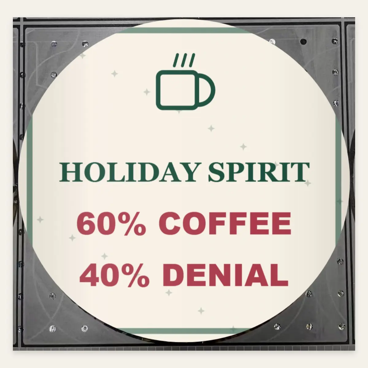 Dark Humor Holiday Round Metal Sign, 30 cm