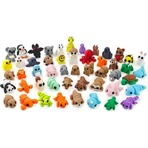 50 pcs Animal Figurines, 3D Printed Animal Figurines Set, Articulated, Party Favors, Pocket Fidget Toys Bulk, Goodie Bag Stuffers, Exchange Gifts, Boys Girls Toddlers, Desk Pets for Classroom Rewardsfidget toys