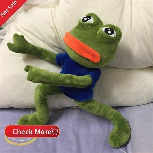 Pepe the Frog Plush Toy, Soft Sad Frog Meme Stuffed Doll, Cute Internet Sensation Plushie Gift for Meme Lovers & Kids