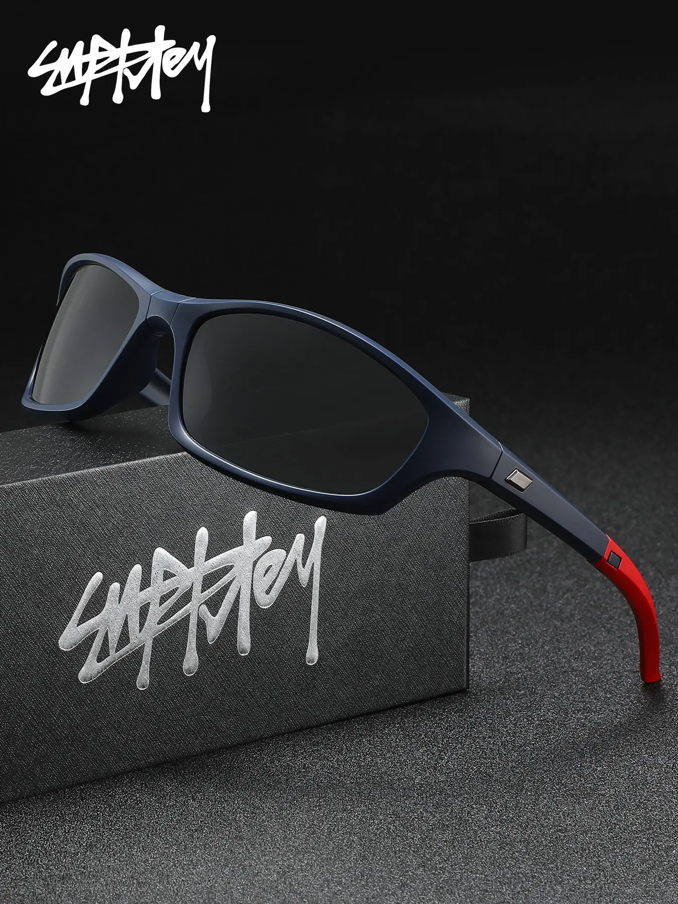 SUPKLEY Polarized Sunglasses UV400 Matte Black TR90 Frame Running Cycling Driving Sport Outdoor Eyewear