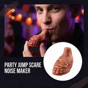 Bright Aztec Death Whistle, Up to 125+ Decibels, Loud Whistle, Realistic Human Scream, Includes Rope and Bag, Outdoor Survival, Halloween Props-YY0