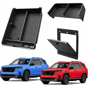 3PCS Center Console Organizer Set Accessories Compatible with Honda Pilot 2023–2026 & Honda Passport 2026 – Includes Dash Tray, Hidden Storage Box & Center Console Divider, Keep Your Cabin Neat