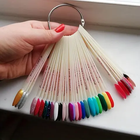 50Pcs nail display skills, transparent nail samples, nail samples for display nail samples, gel polishing palette, color cards, manicure practice tools