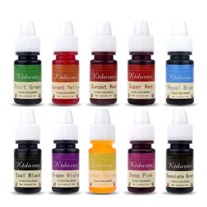 Food Coloring - Yellow,Blue,Green,Violet 10 Color cake food coloring liquid Variety Kit for Baking, Decorating,Fondant and Cooking, Slime Making Supplies Kit - .25 fl. oz. (6ml) BottlesGift