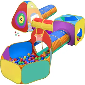 Gift for Toddler Boys & Girls, Ball Pit, Play Tent and Tunnels for Kids, Best Birthday Gift for 3 4 5 Year Old Pop Up Baby Play Toy, Target Game w/ 4 Darts Indoor & Outdoorfidget toys