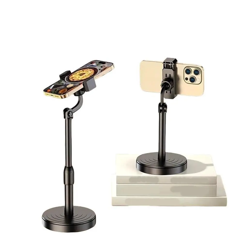 1 Adjustable Phone Stand - 360° Rotation & Full-Angle Adjustment, Foldable, Telescopic, Stable, Flexible & Portable Desktop Phone Holder Base, Ideal for Lazy Live Streaming/Car Use, Compatible with Samsung Galaxy, iPhone & Android - Anti-Shake Phone Stand
