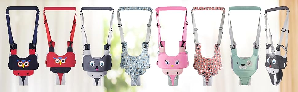Baby Walking Harness Breathable Handheld Kids Toddler Helper Assistant Adjustable Infant Walker Help Baby Walk Stand Up Child Learning Belt for 8-24 Month Old Babies Activity (Blue)