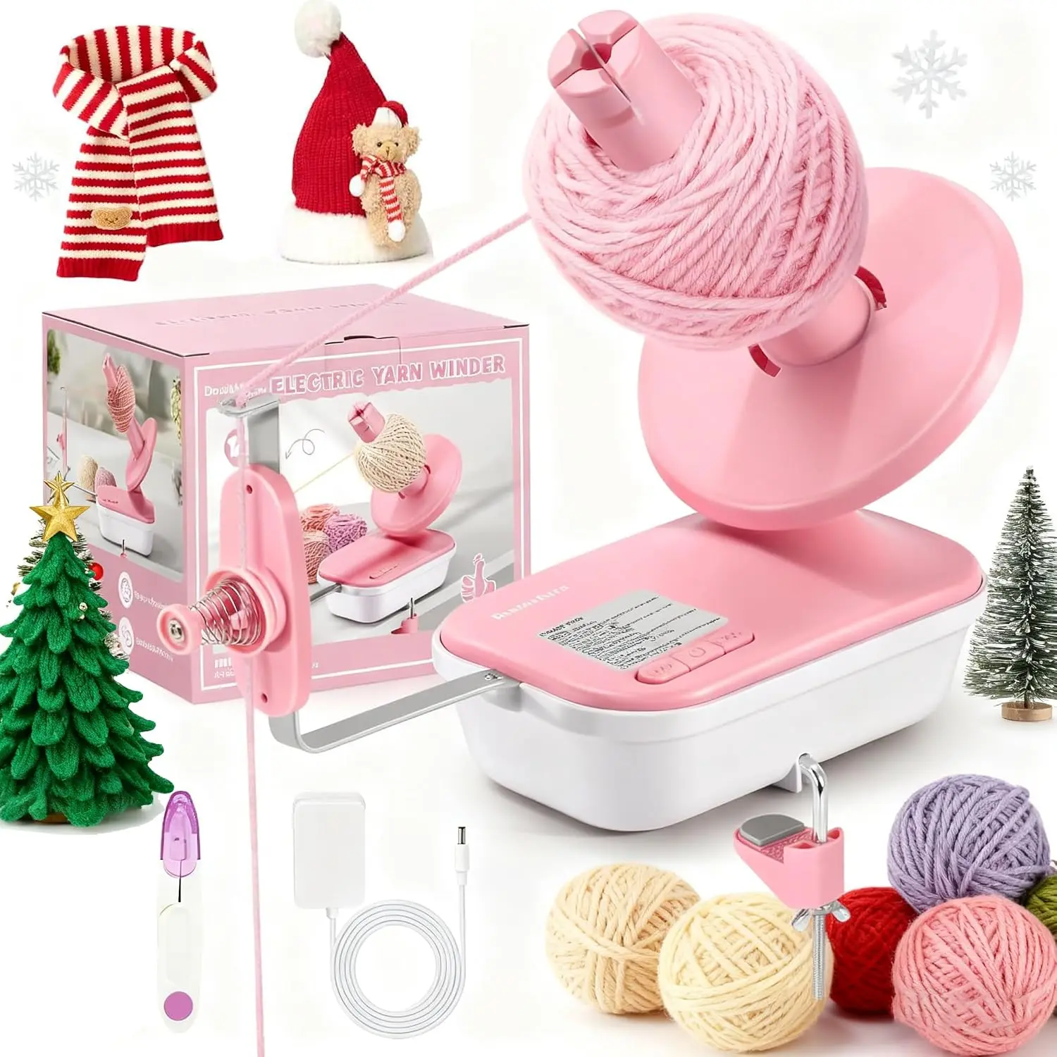 Electric Yarn Winder for Crocheting High Speed, Three Gears Adjustable | 4-10oz Large Capacity Automatic Yarn Ball Winder, Yarn Spinner, The Helper for Knitting Enthusiast Craft Lovers,