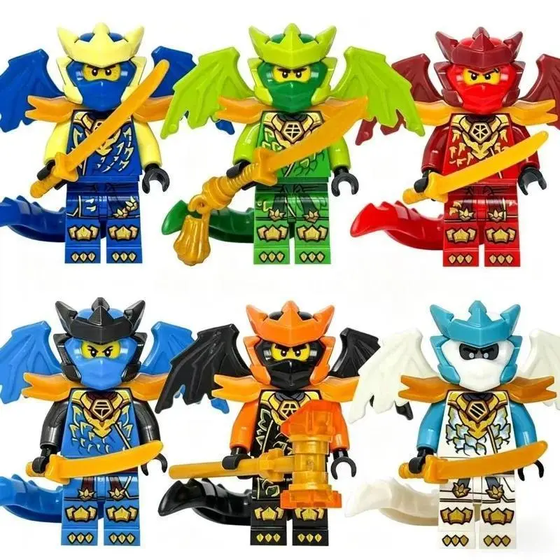 2026 hot item The new dragon form protagonist group third-party two-color injection mold building block human toy small ornament