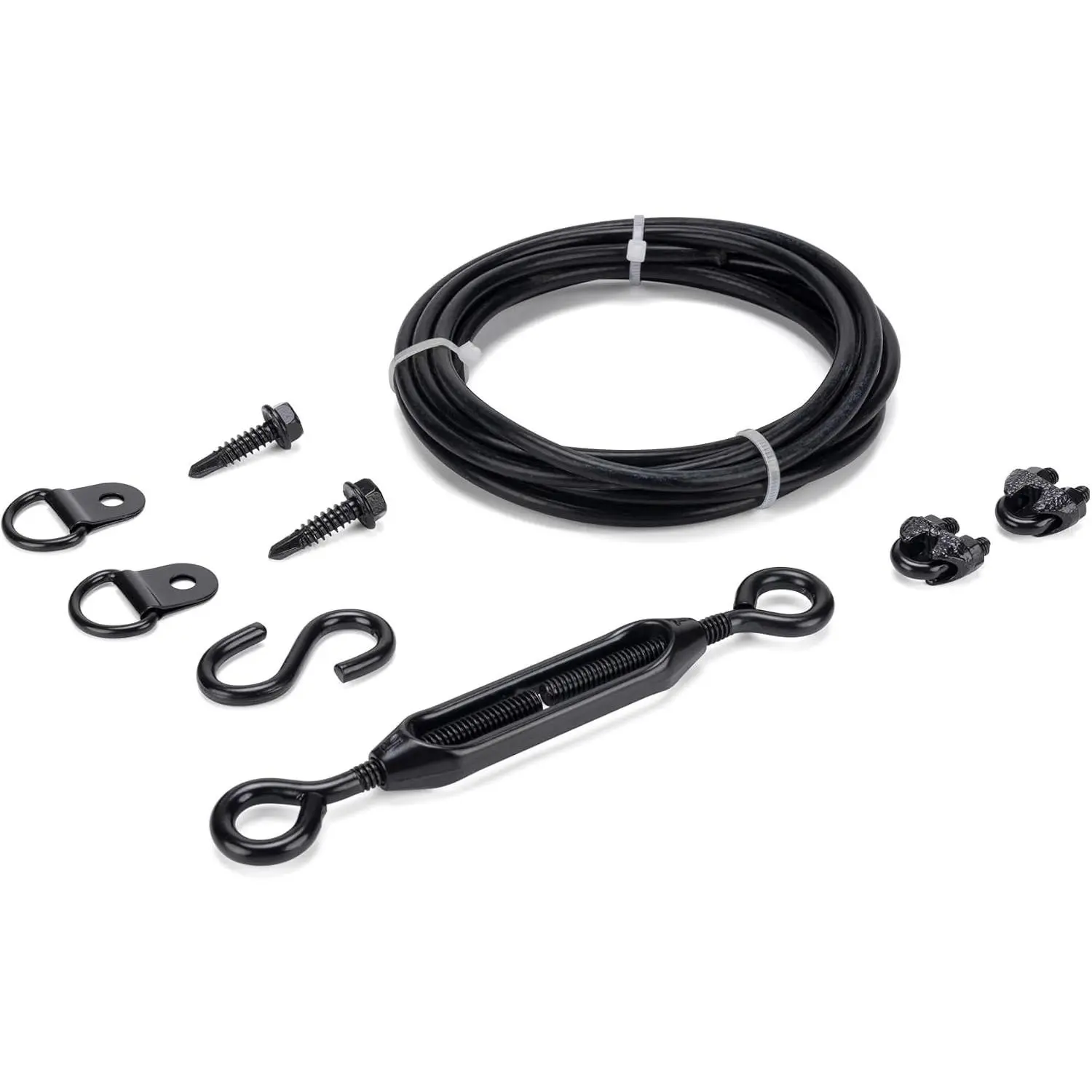 Durable Anti-Sag Gate Kit for Wooden Fence, Zinc Gate Support Cable Kit, Steel Anti-Sagging Fence Gate Hardware, Outdoor Wood Door Repair Kit, BlackGift