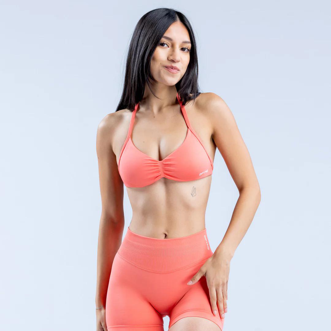 Dfyne Impact Series - Women's One-Shoulder Bra with Underwire - Fitness Top - Women's Tight Single-Sleeve Sleeveless Sports Bra with No Seam - Aerobic Fitness Yoga