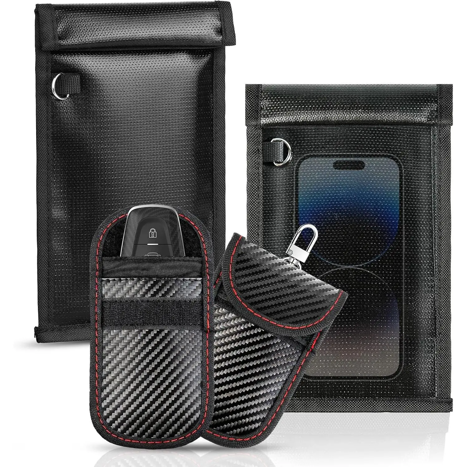 4pack Faraday Bags, Large Faraday Cage, Anti- Faraday EMP Bag for Phones &  , WiFi/RFID/GPS Signal BlockerFireproof &  RFID Signal Blocker Bag