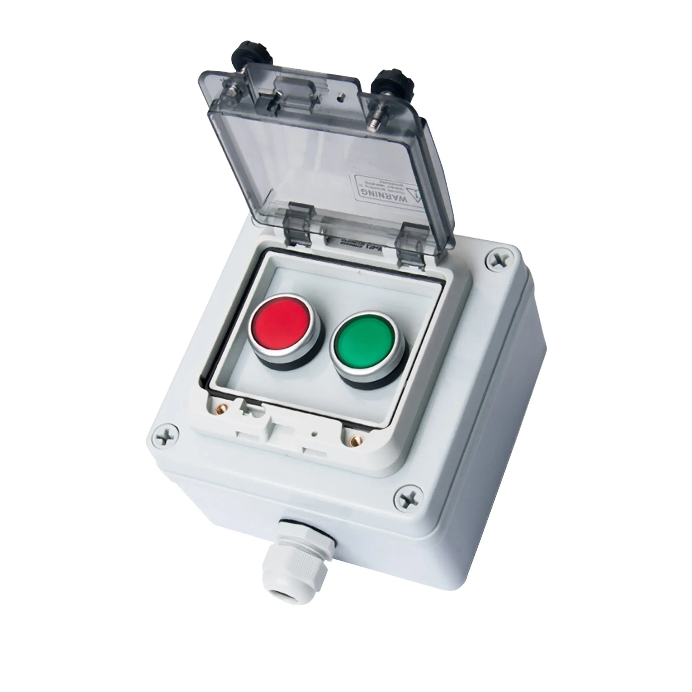 Red Stop Green Start Momentary Push Button Box IP67 22mm with Safety Cover Red Stop Green Start Momentary Push Button Switch IP67 with Safety Cover 22mm Machine Tool Start Stop Station Enclosure
