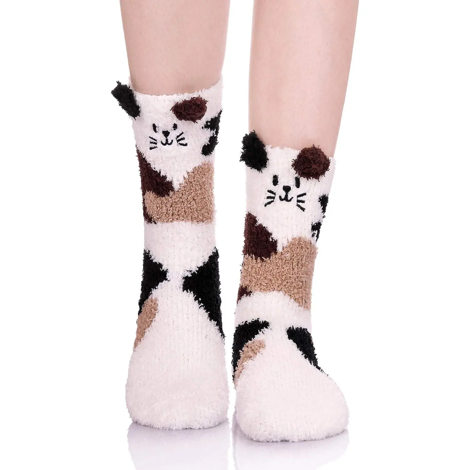 Fuzzy Socks For Women Slipper Socks Fluffy Winter Warm Soft Cozy Plush Cute Animal Sleeping Christmas Socks