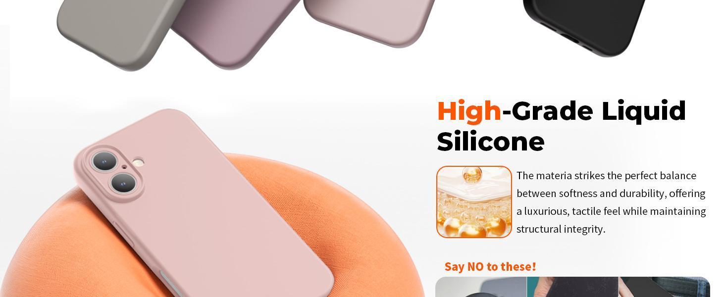 Designed for iPhone 16 Plus Case,Premium Liquid Silicone with [Soft Anti-Scratch Microfiber Lining][Upgraded Camera Protection] Slim Shockproof Phone Case for Men Women Girls,Chalk Pink