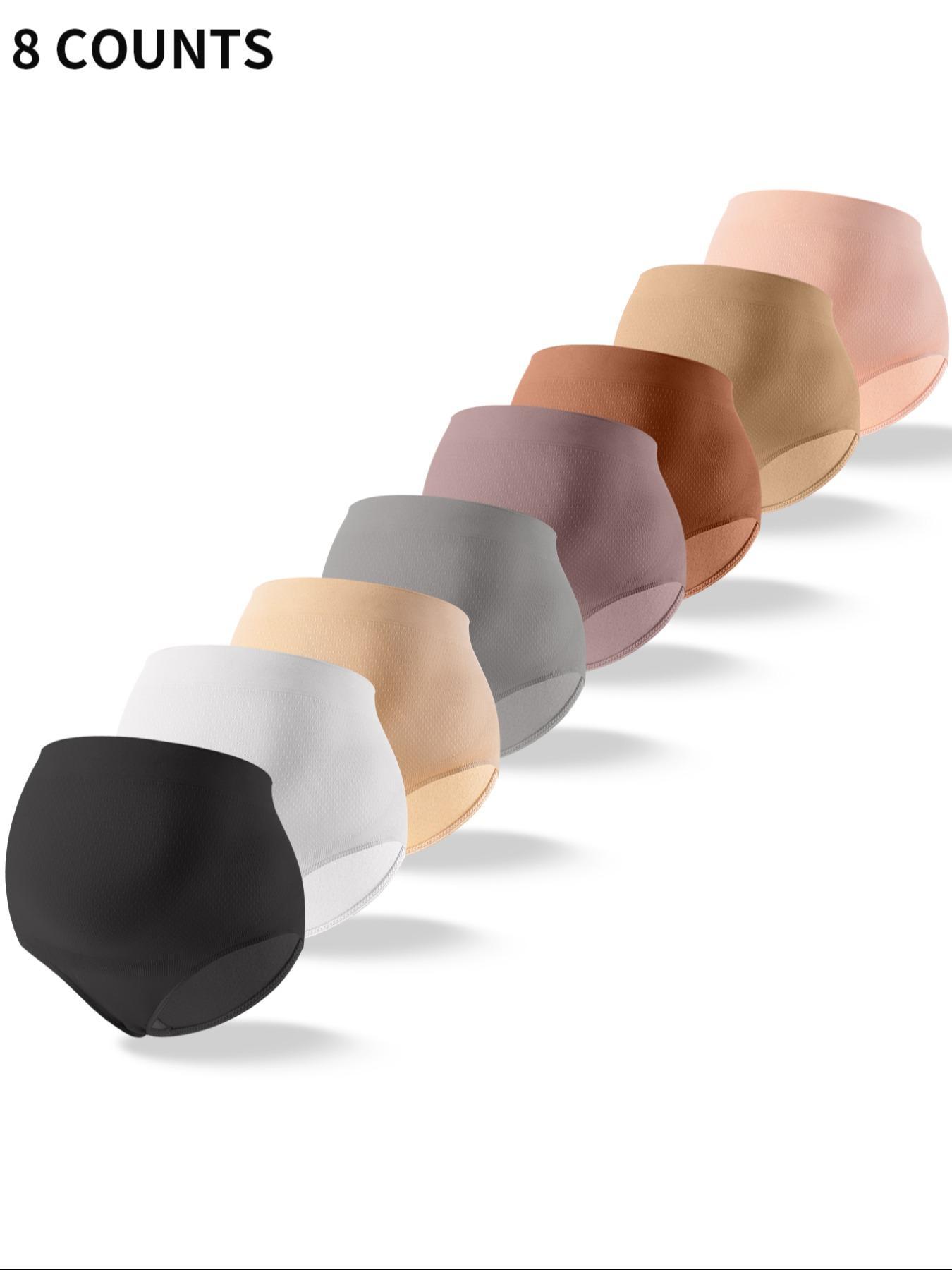 Women's Solid Textured High Waist Maternity Briefs, Casual Comfy Breathable Maternity Panties, Maternity Underwear for All Seasons, Soft Breathable Underwear