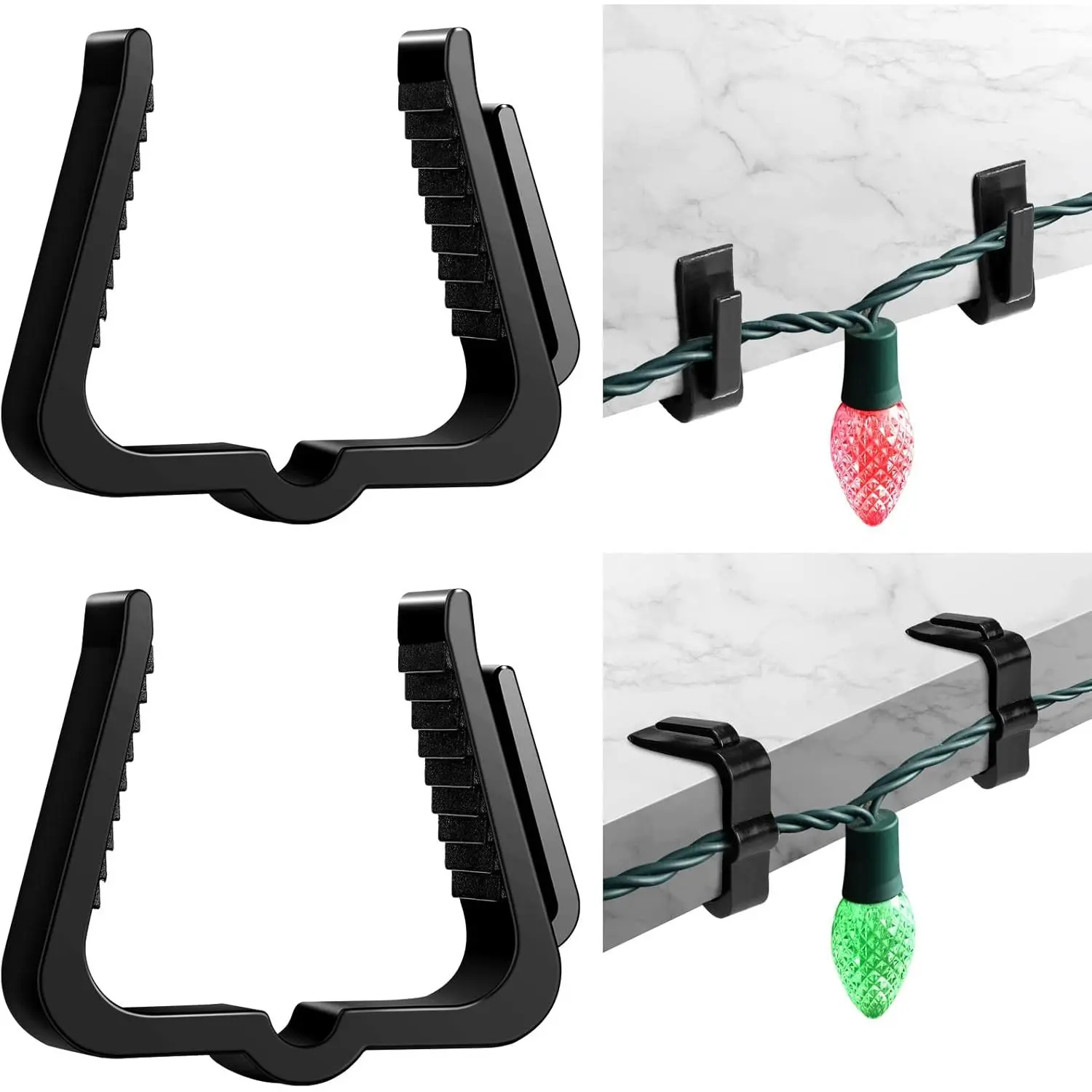 50 Pcs Christmas Light Clips Small Outdoor Roof Gutters and Shingles Hooks 1 5/8 Inch Fascia Boards Hanger Plastic Holiday String Light Clips for Xmas Outside Decoration Fence Eave (Black)fidget toys