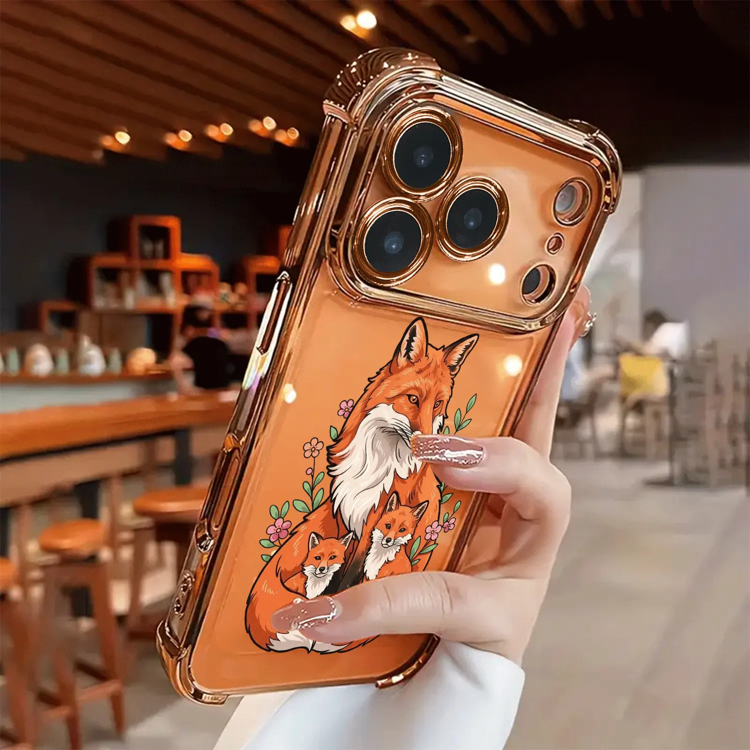 Creative Three Fox Pattern Shockproof Phone cases Case Compatible with iPhone 17 Air 16 15 14 13 12 11 Pro Max Plus xs max Featuring Strengthened Four Corners Soft Back for Drop Protection 2D printing Gift