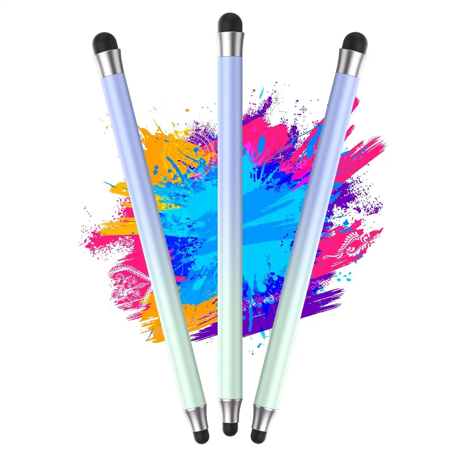 Stylus Pens for  Screens 3 count, 2 in 1 Stylus Pen Compatible with   Screens (Gradient Light blue-3pcs)