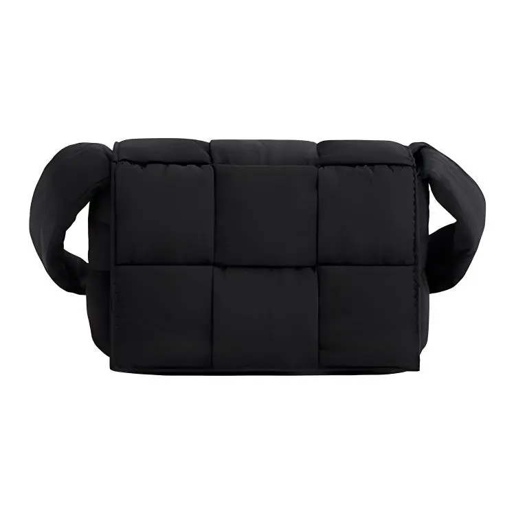 Bottega Veneta Cassette Woven Fabric Crossbody Bag for Women, Mini Style in Black