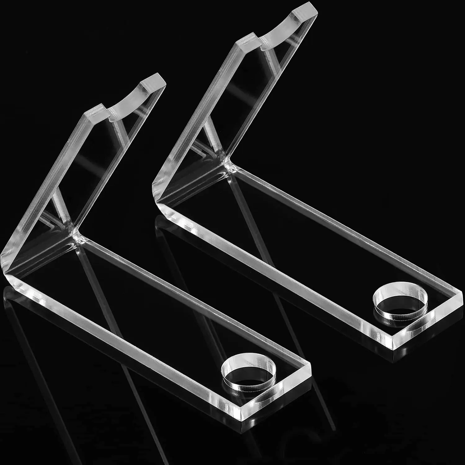 2 count  Pen Display Stand, Clear Single Pen Holder, Transparent Makeup Brush Rack Paintbrush Drying Rack Fountain Organizer Stand for  School Office Desk