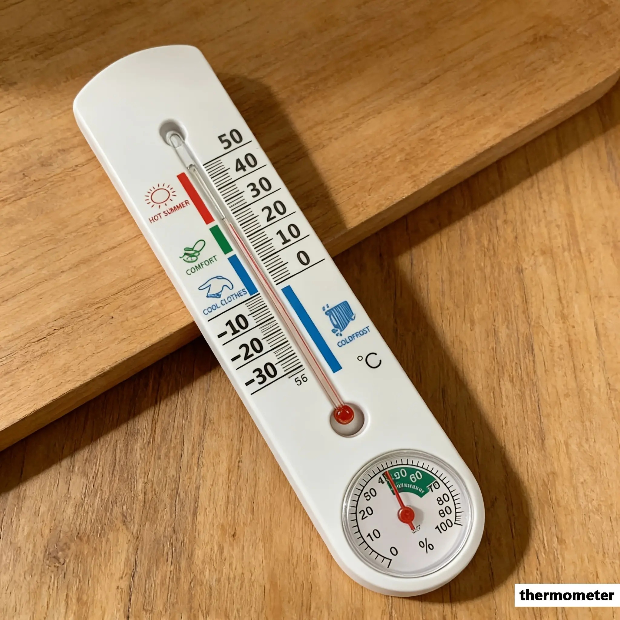 Indoor Thermometer Hygrometer, Analog Thermometer And Humidity Gauge, Clear Scale, Wall Mount & Tabletop, Home Office Greenhouse
