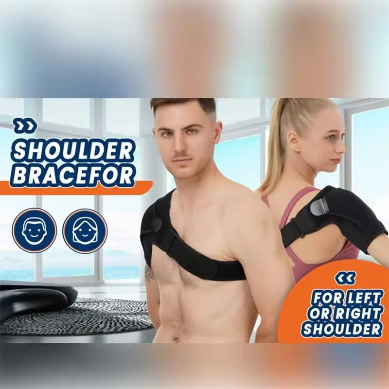 Adjustable Shoulder Support Brace with Compression Pad for Rotator Cuff Relief AC Joint Pain Recovery Left Right Shoulder Injury Stabilizer