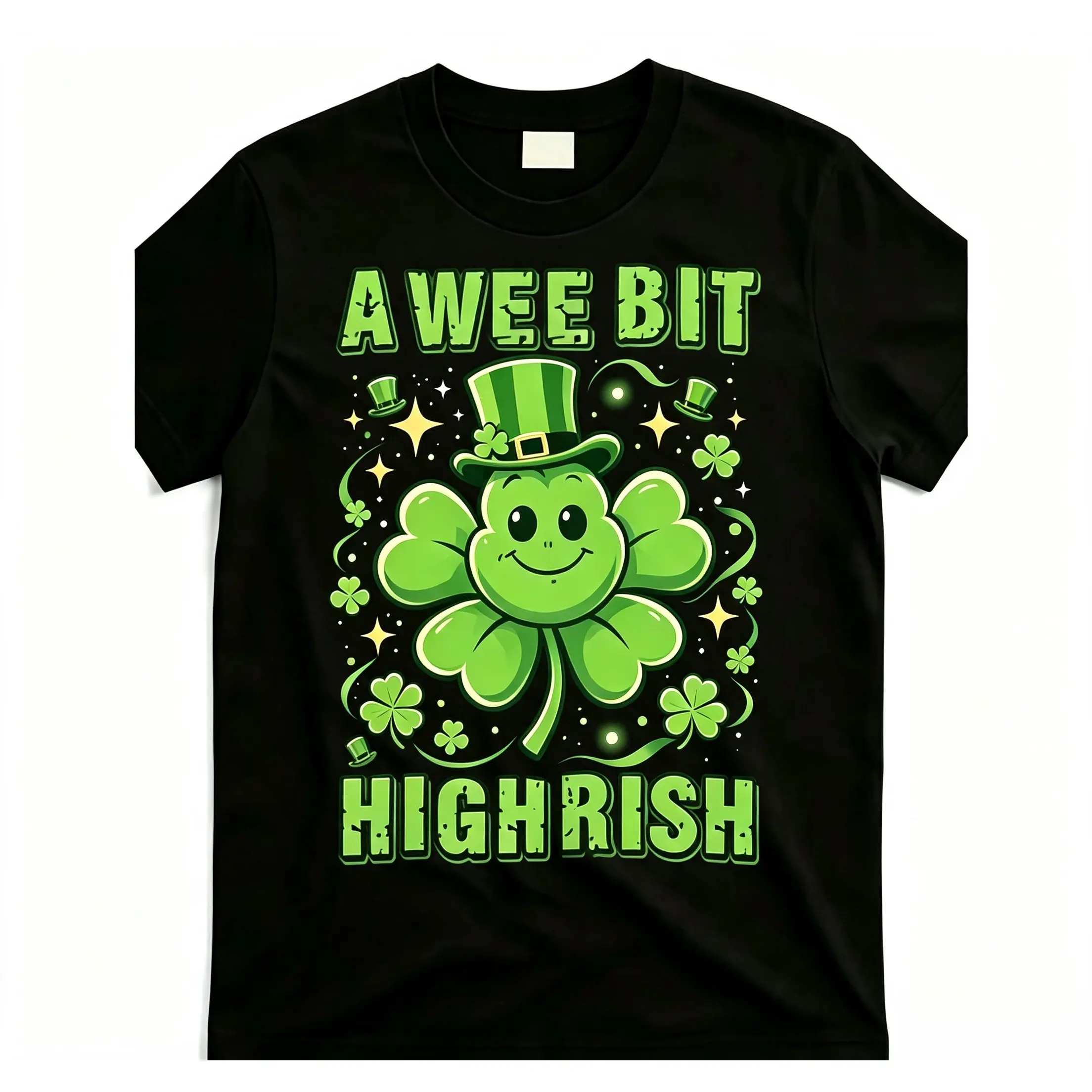 St Patricks Day Minimal Bold Graphic T Shirt, Lucky Irish Shamrock Vintage Tee For Men Women
