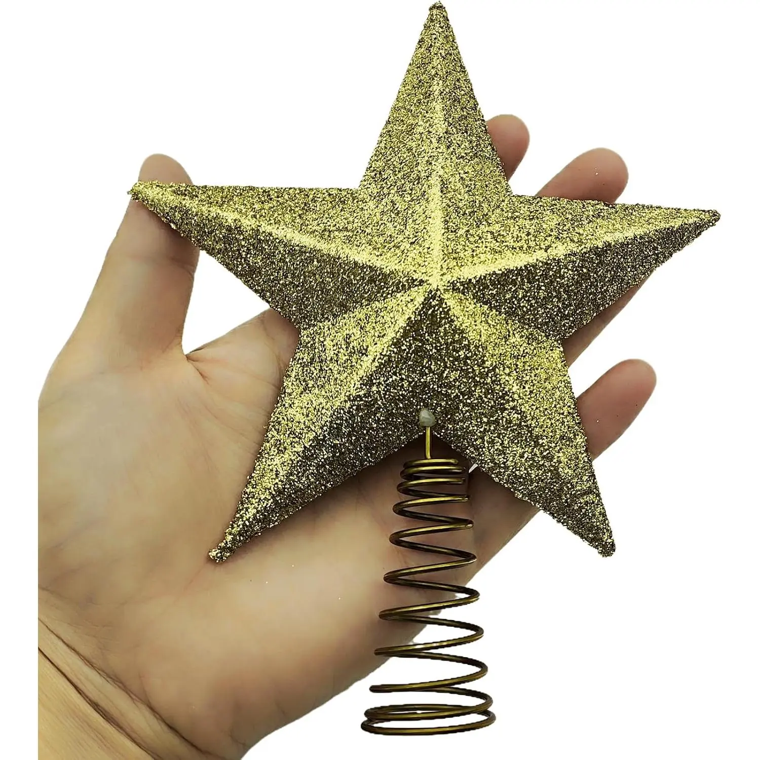 Christmas Glitter  Tree Topper Christmas Tree Topper Decorations - 6.5 x 5.2 Inch,