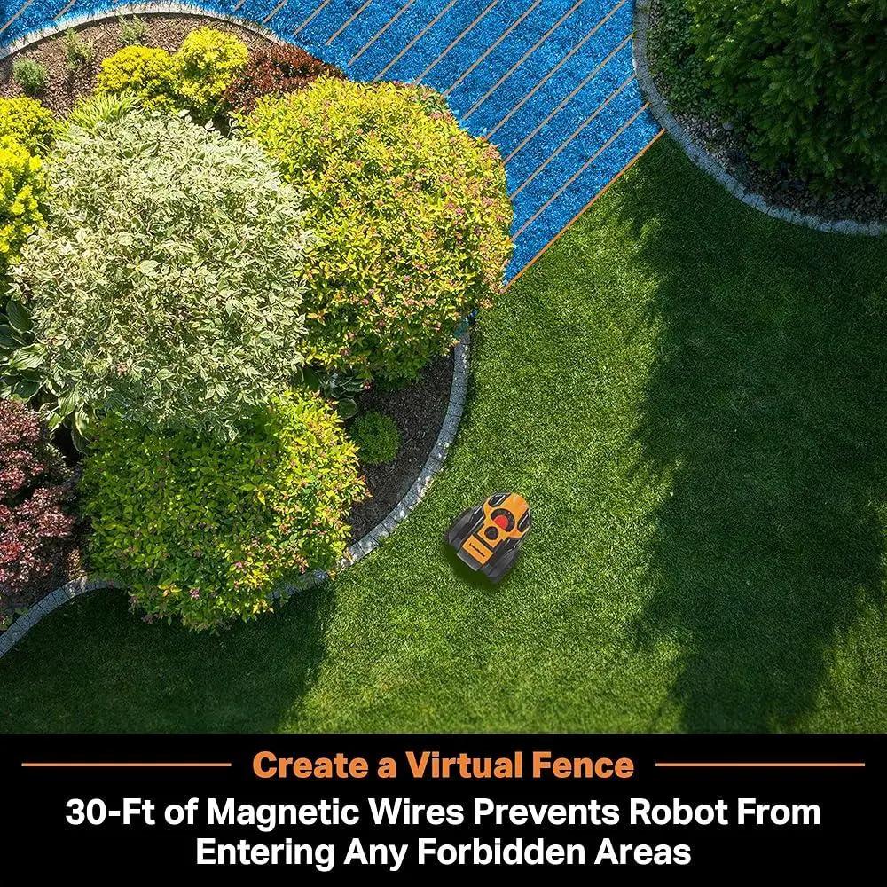 Robot Lawn Mower with Optical Navigation Small Yards up to 1000 Sqft Wireless Perimeter Automatic Obstacle Avoidance No-Go