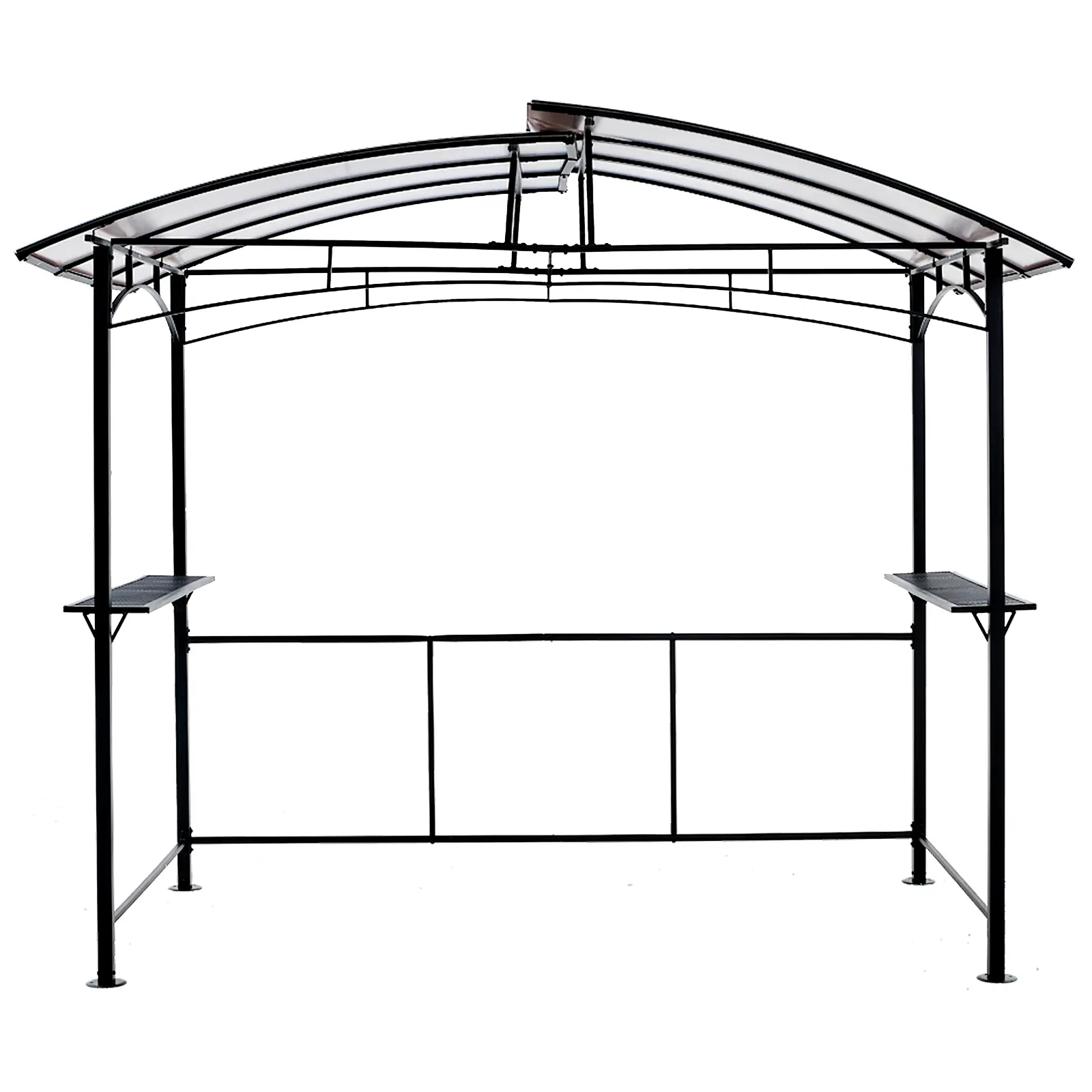 ARCH Sturdy 8 ft x 5 ft Rectangle Grill Gazebo, Solid Metal Hardtop BBQ Shelter with Side Shelves, Weatherproof Sun Shade for Backyard Cooking & Dining, Heavy-Duty Outdoor Patio Furniture, Single Unit