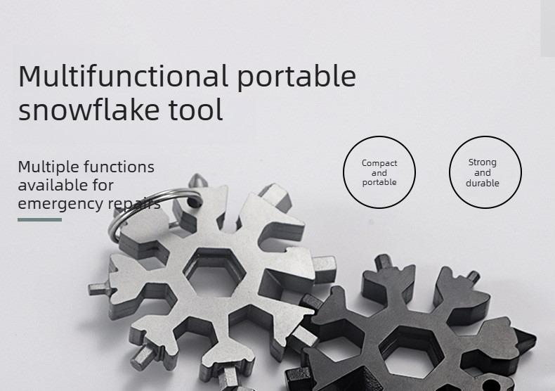 Multi-functional key snowflake wrench, multi-purpose electrician tool, universal portable screwdriver