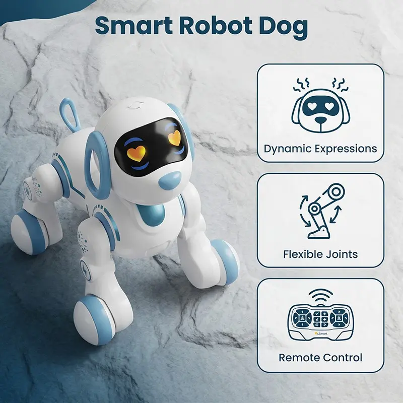 Remote Control Smart Robot Dog, Educational Interactive Toy, Flexible Joints, Dynamic Emotion Display, Rechargeable Robot Pet, Kids Gift