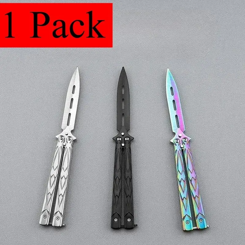 Cs Butterfly Training Folding Knife, Stainless Steel, Blade-Free Hand Training Tool, Ideal for Skill Development, Game Accessories