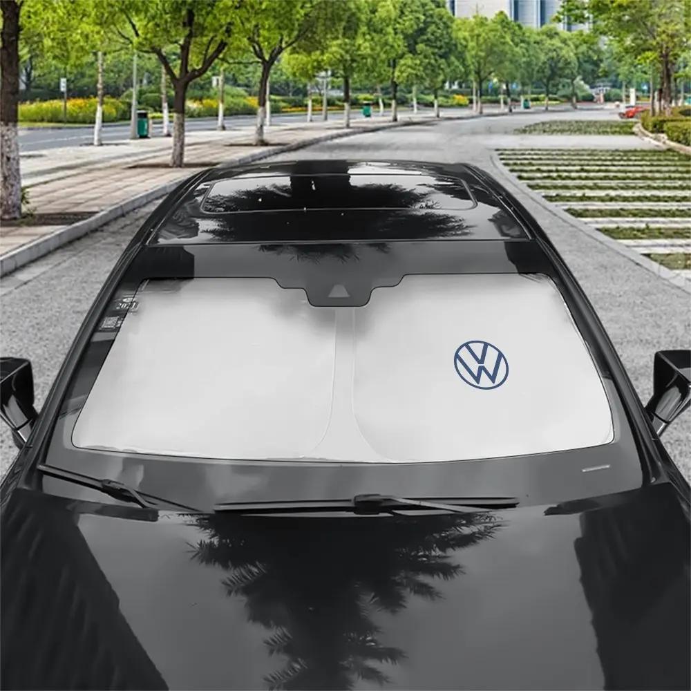 1Pc Car Front Window Sunshade Shield Folding Windshield UV Block Cover, Sun Shades For Car Windows, For Volkswagen VW Golf Polo Beetle Passat Jetta Tiguan Touran Car Accessories UV Protective Sunshade