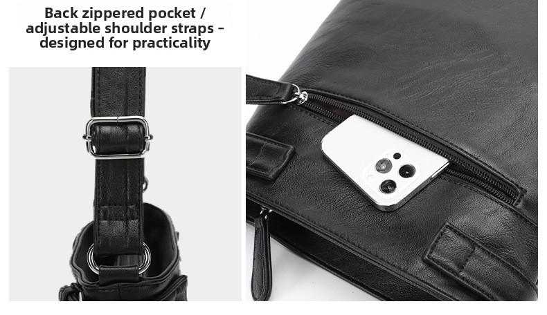 Women's Multi-Pocket Crossbody Bag, Fashion PU Leather Small Square Bag, Multi-Functional Casual Shoulder Bag with Unique Design