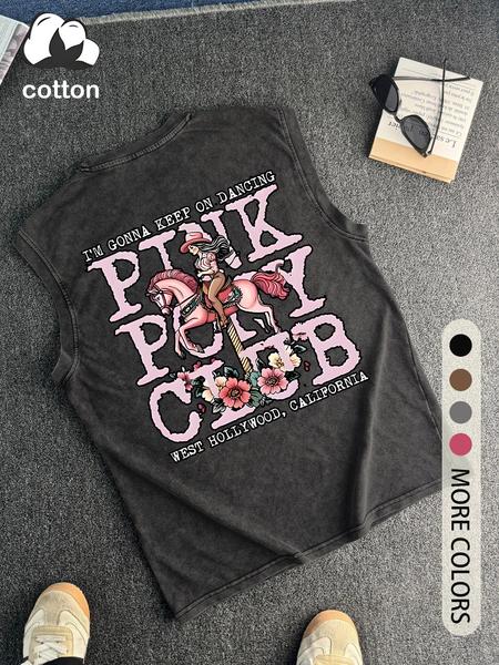 Men's Cotton Vintage Style Sleeveless Tank Top, Casual Fitted Round Neck Summer Wear, Lightweight Knitted Fashion for Men