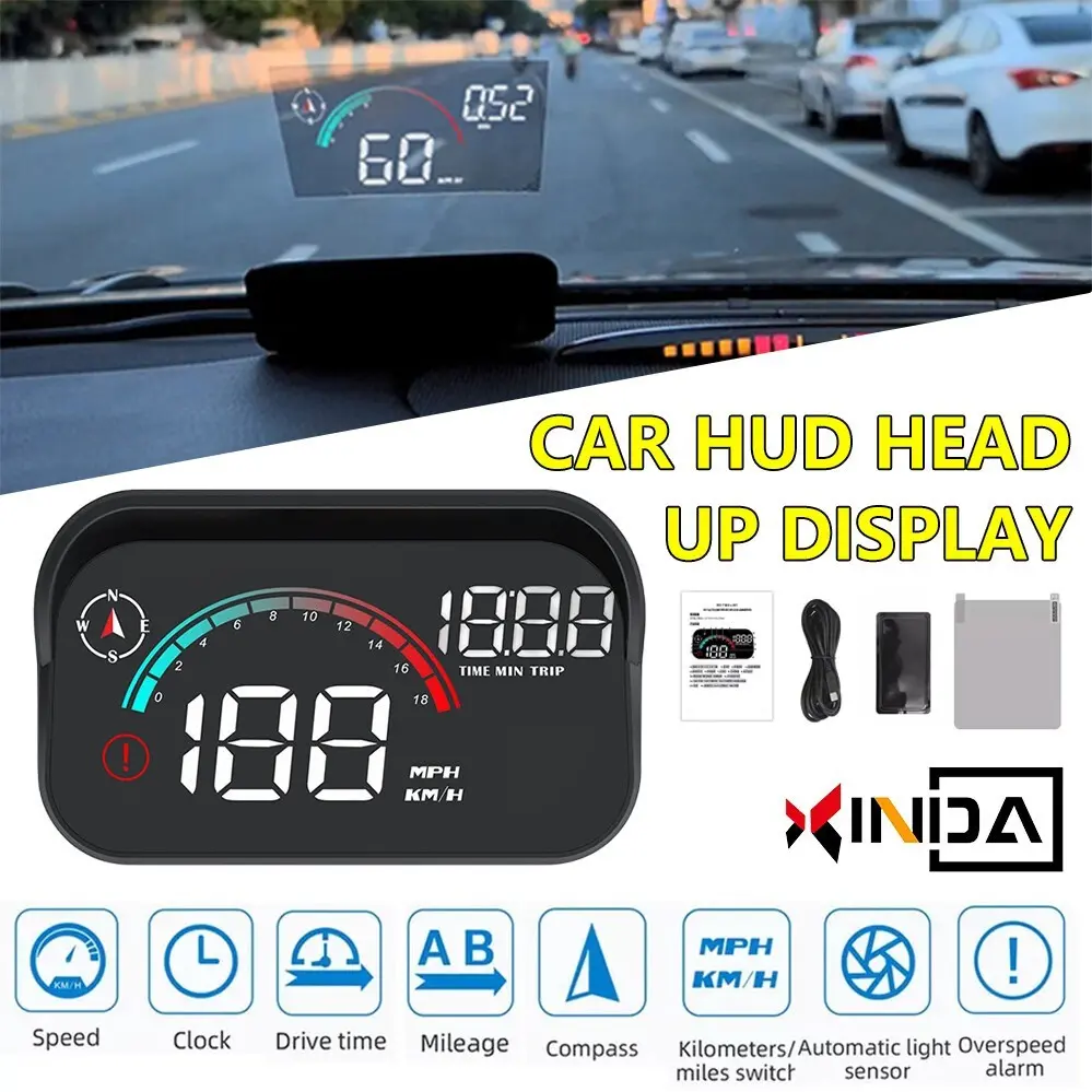 M22 Car Hud Display, Windshield Speedometer Projector, Digital GPS Speedometer, Speed and Over-Speed Display, Universal Front Screen