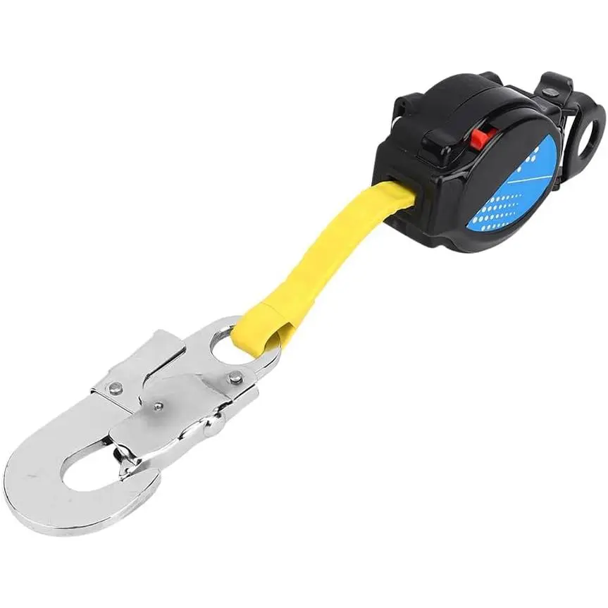 Self Retracting, 1.6M Telescopic Fall Protection Roofing Safety Duty Snap Hook Harness Anti Quick Action Braking System Restraint Device Retractable Lanyard Work Equipment| Retractable restraint device for roofing safety, fall protection and work applicat