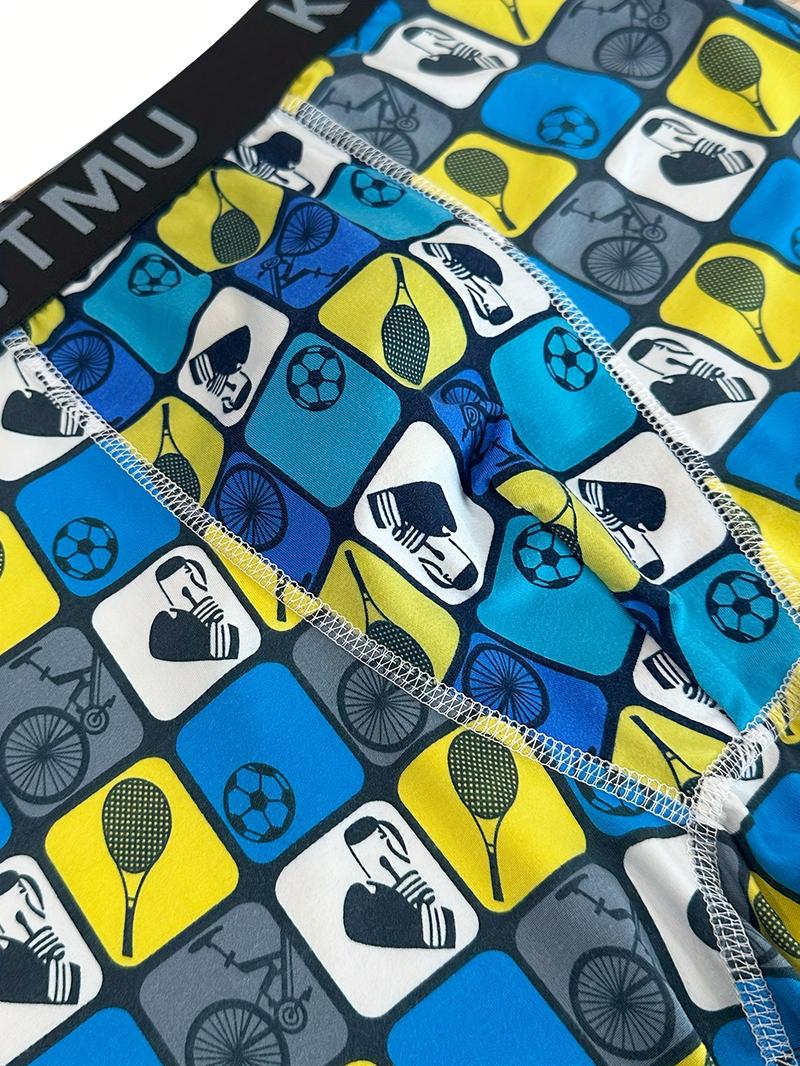 KJFISTMU Men'S 16pcs Random Printed Boxer Briefs In Vibrant Camouflage, Medium Stretch, Soft, Breathable, Everyday And Athletic. Suitable For All Seasons. Menswear Mixed Color Socks Operator